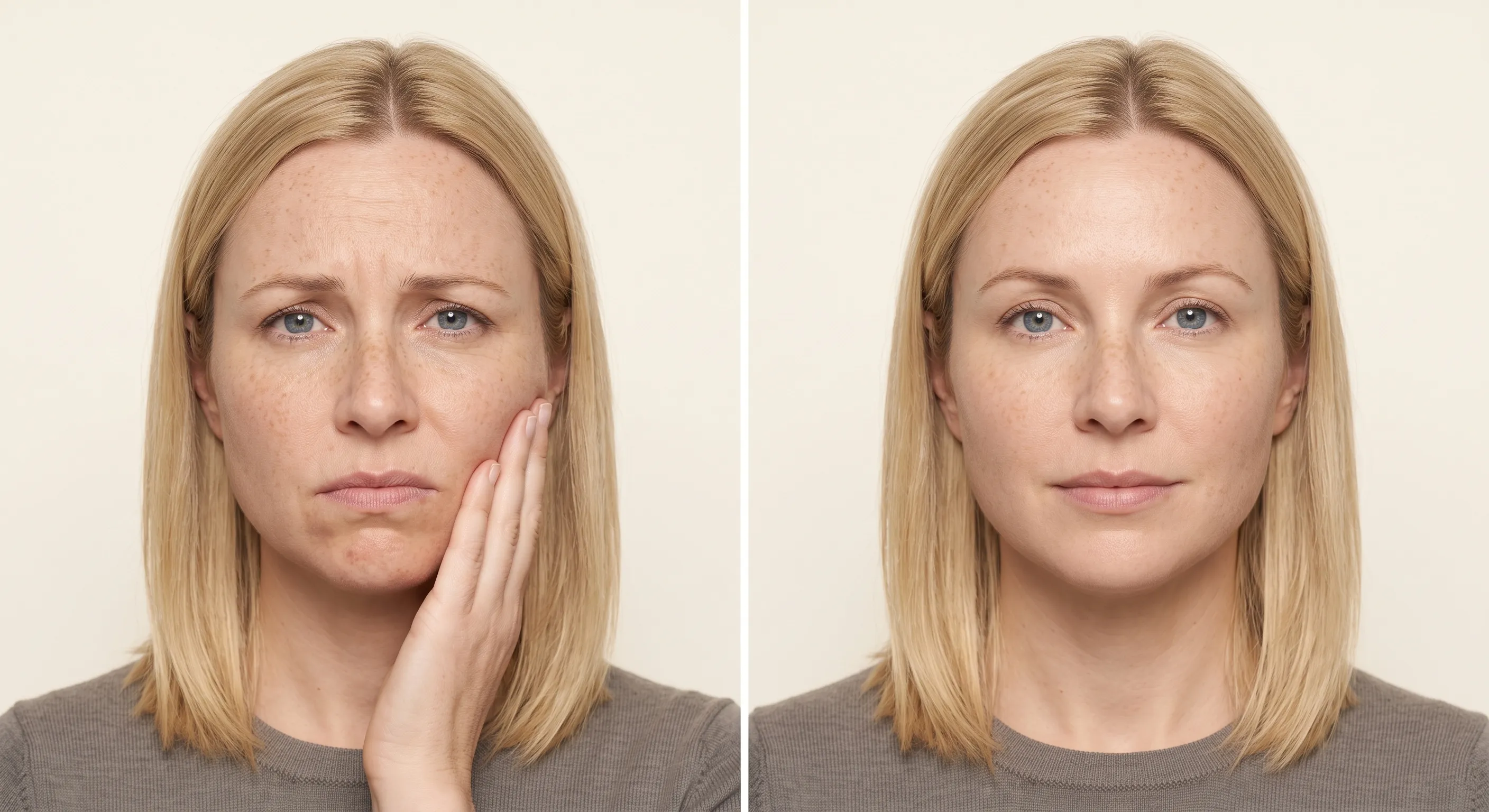 Comparación visual representativa de dolor miofacial
